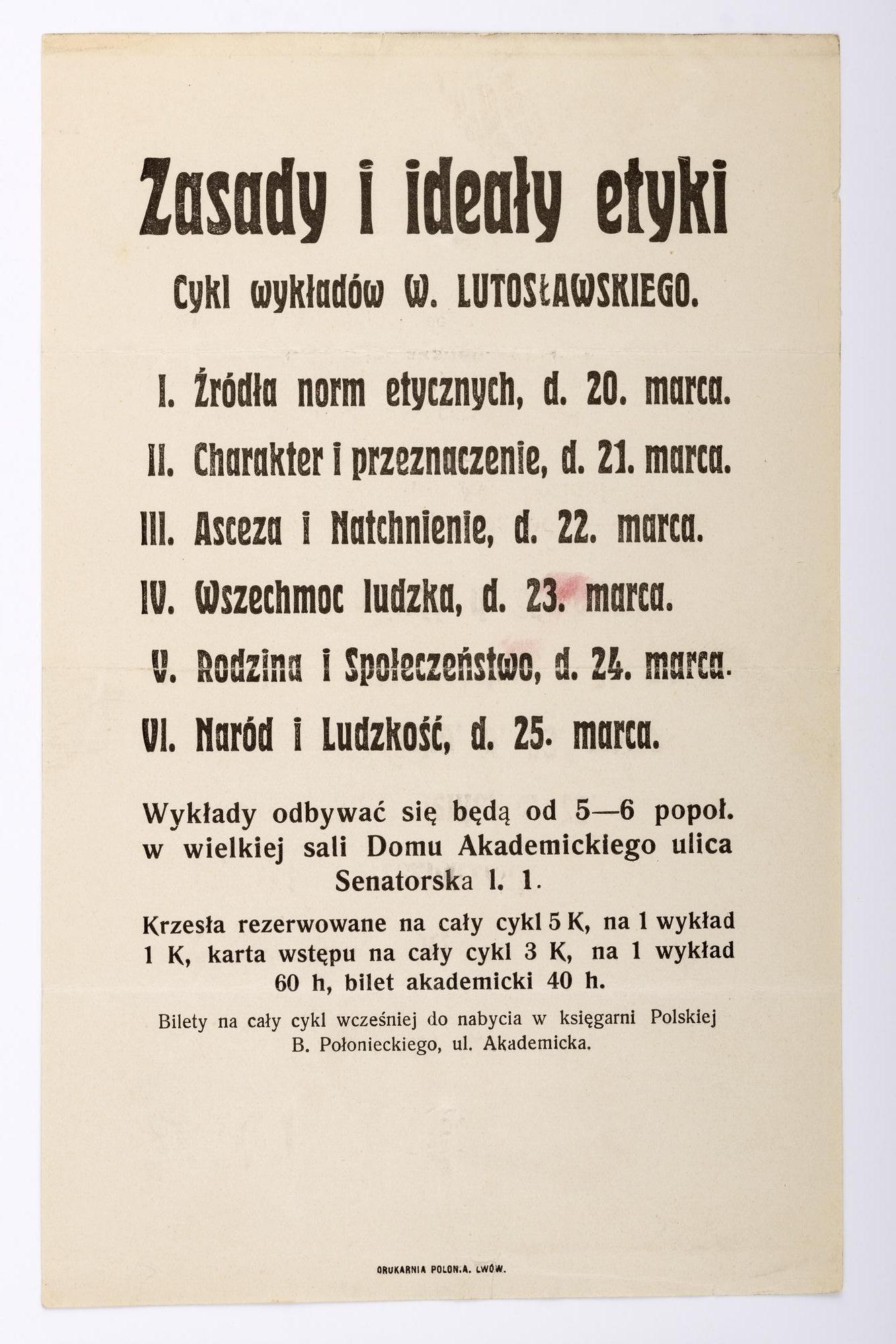 Zasady i ideały etyki. Cykl wykładów Wincentego Lutosławskiego, kliknięcie na zdjęcie spowoduje jego powiększenie